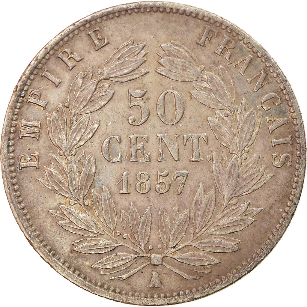 Monnaie, France, Napoleon III, Napoléon III, 50 Centimes, 1857, Paris, TTB