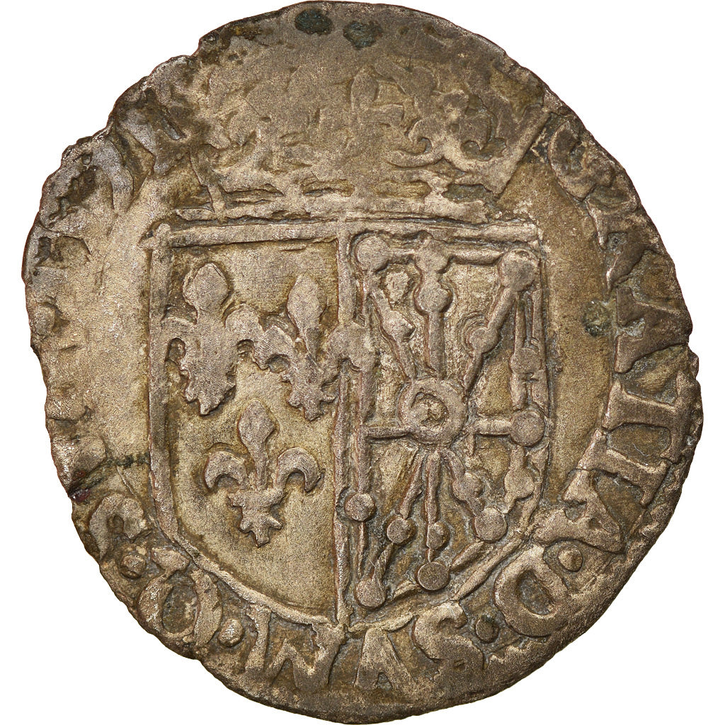 Moneta, Francja, Henri IV, Douzain de Navarre, 1591, Saint-Palais, VF(30-35)