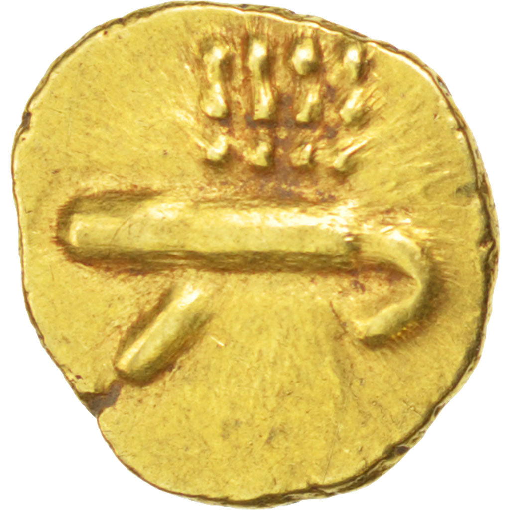 INDIA-PRINCELY STATES, Fanam, KM #10, AU(55-58), Gold, 0.37