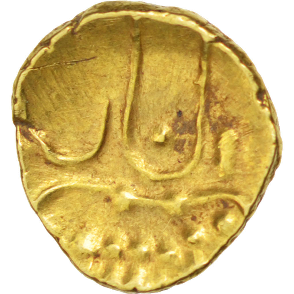 INDIA-PRINCELY STATES, Fanam, KM #10, AU(55-58), Gold, 0.37