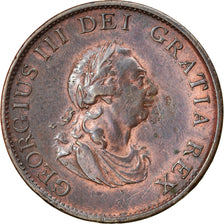 Coin, Great Britain, George III, 1/2 Penny, 1799, EF(40-45), Copper, KM:647