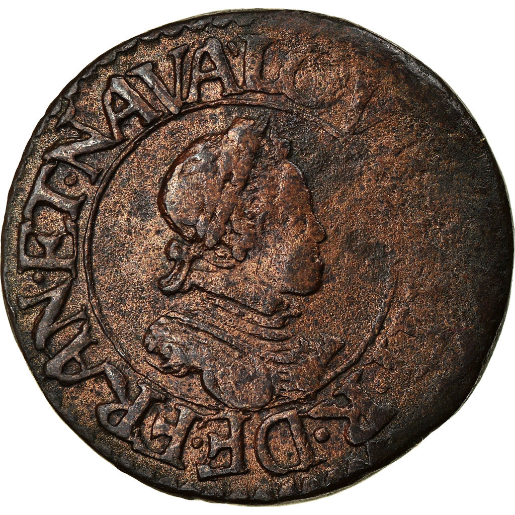 Coin, France, Louis XIII, Denier tournois, buste enfantin « petite