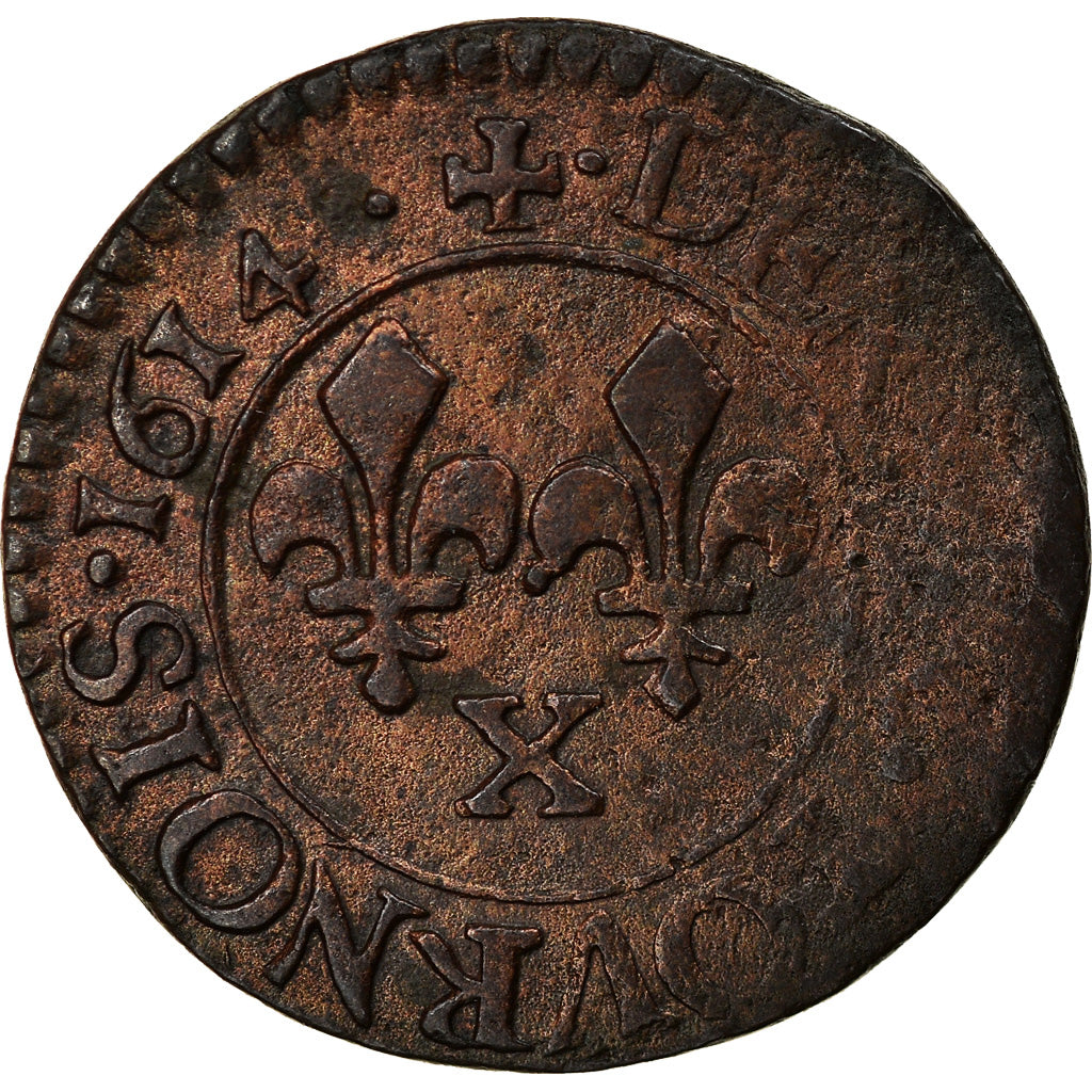 Coin, France, Louis XIII, Denier tournois, buste enfantin « petite