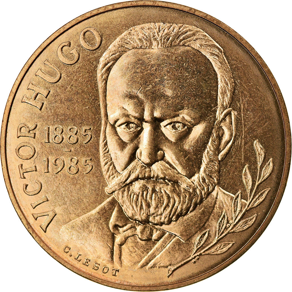 Moneta, Francja, Victor Hugo, 10 Francs, 1985, MS(63), Nikiel-Brąz, KM:956