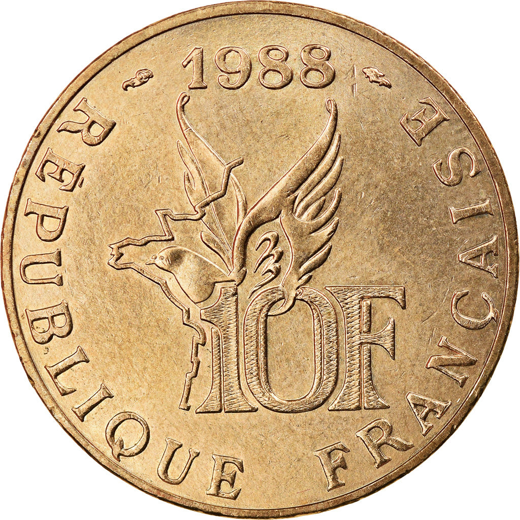 Münze, Frankreich, Roland Garros, 10 Francs, 1988, VZ+, Aluminum-Bronze