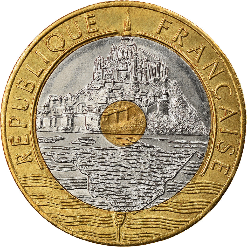 Monnaie, France, Mont Saint Michel, 20 Francs, 1993, SPL, Tri-Metallic