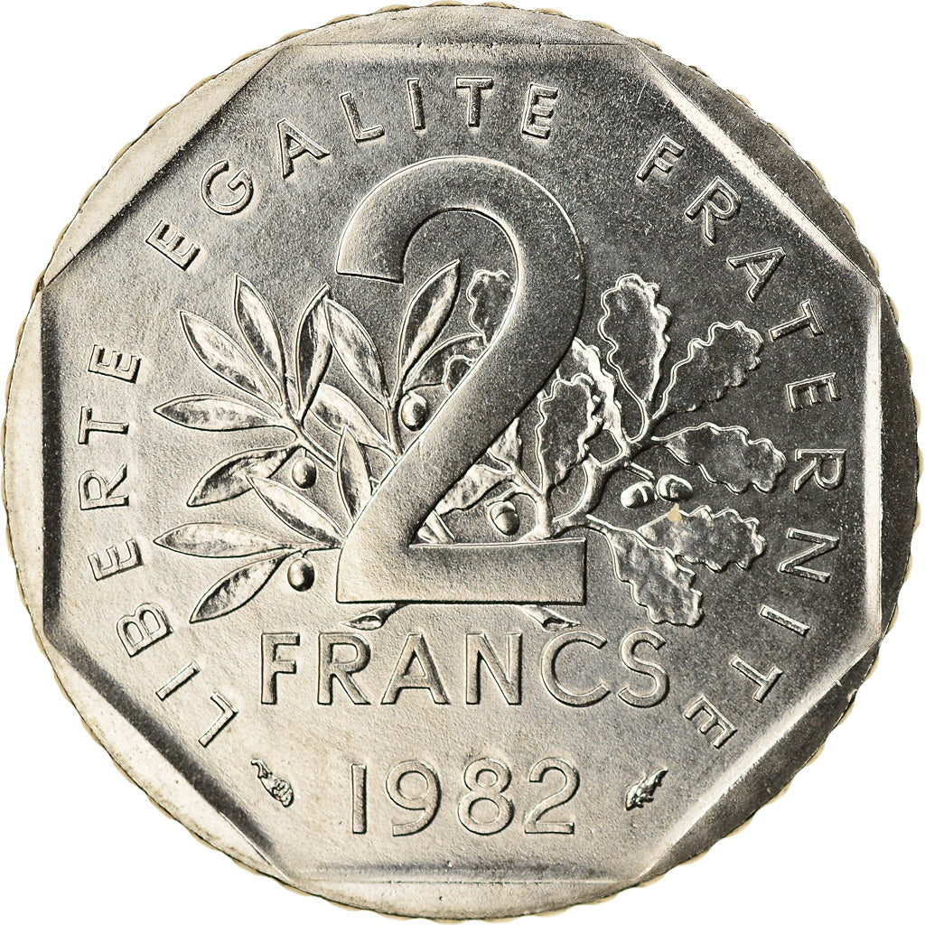 Moneta, Francia, Semeuse, 2 Francs, 1982, FDC, Nichel, KM:942.1, Gadoury:547