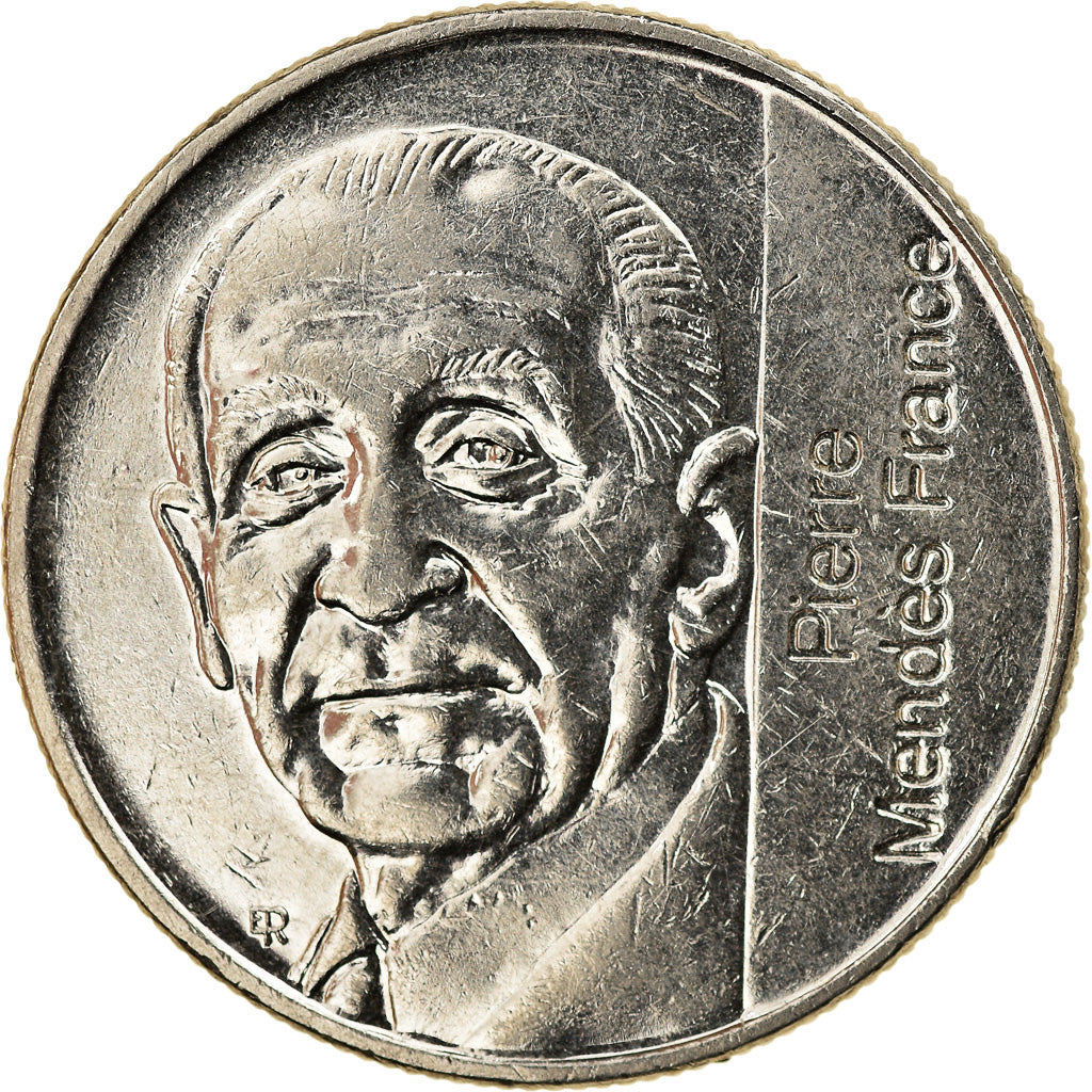 Coin, France, Mendès France, 5 Francs, 1992, Paris, AU(55-58), Nickel, KM:1006