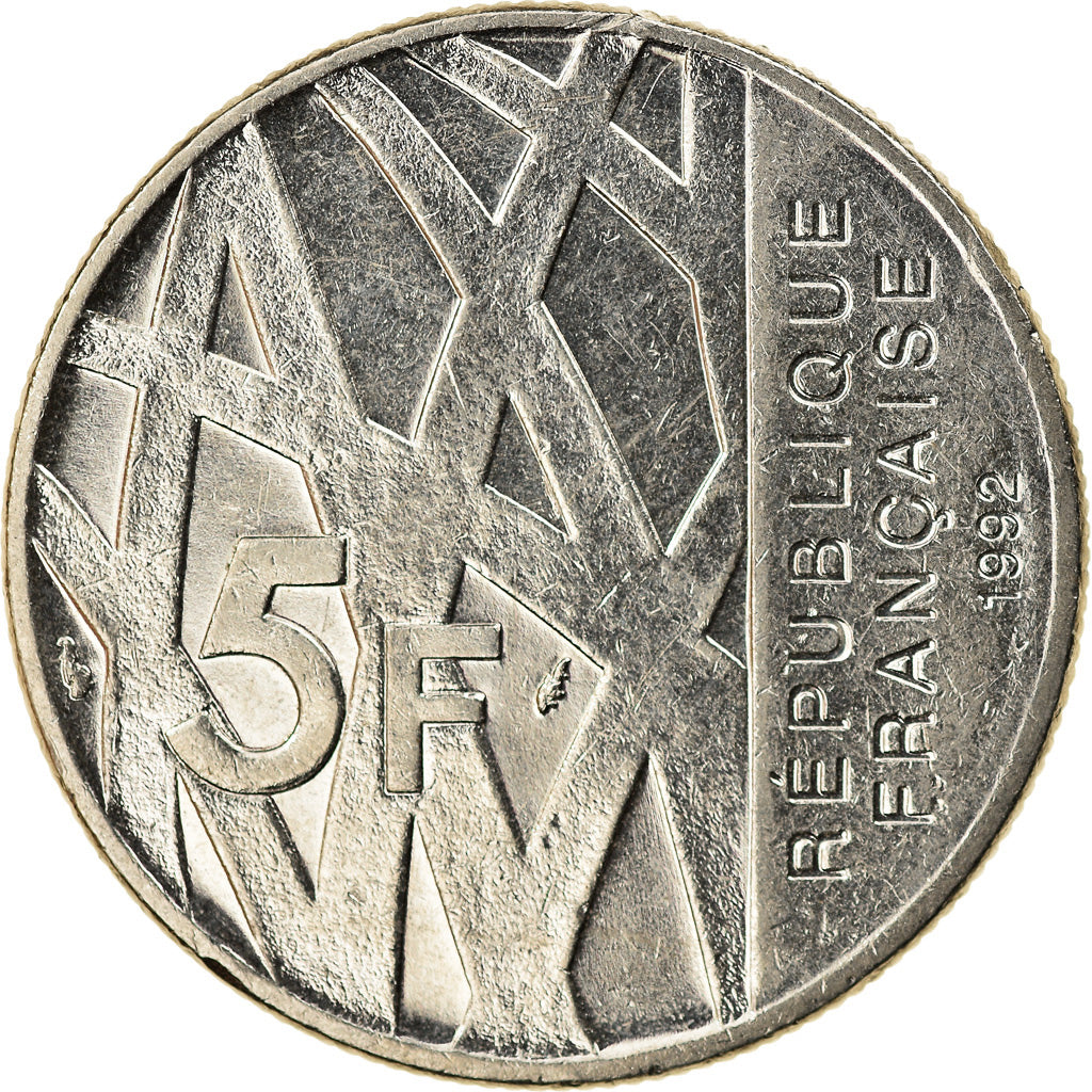 Coin, France, Mendès France, 5 Francs, 1992, Paris, AU(55-58), Nickel, KM:1006