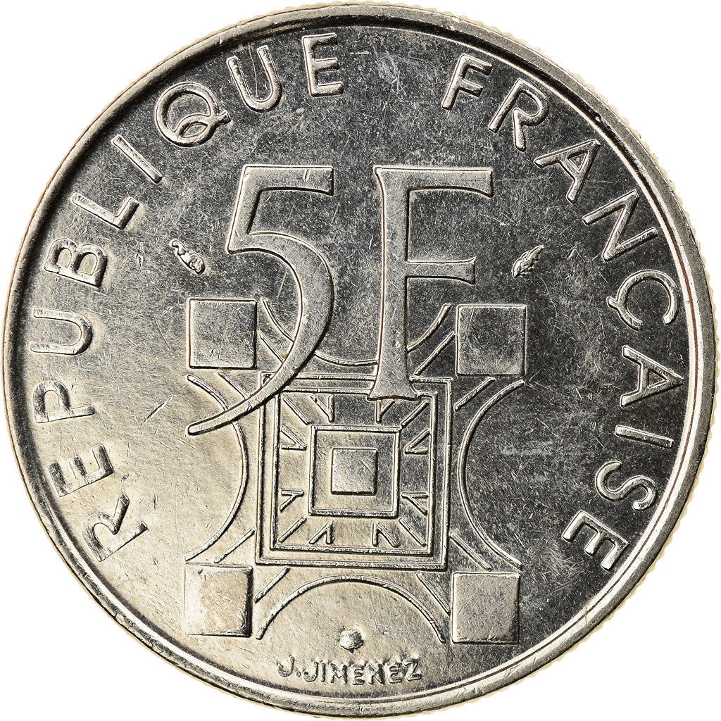 Monnaie, France, Tour Eiffel, 5 Francs, 1989, Paris, SUP+, Nickel, Gadoury:772