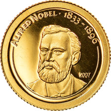 Monnaie, Mongolie, Alfred Nobel, 500 Tugrik, 2007, FDC, Or