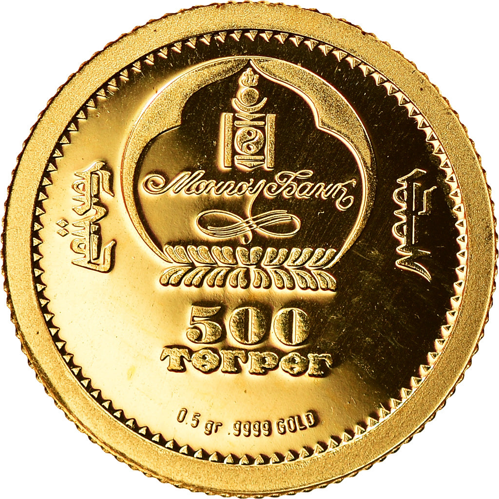 Monnaie, Mongolie, Alfred Nobel, 500 Tugrik, 2007, FDC, Or