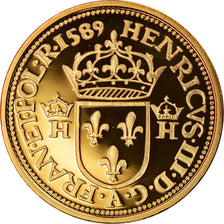 Francia, medalla, Reproduction, Ecu d'or, Henri III, FDC, Oro