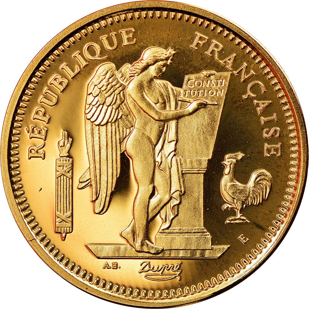 France, Medal, Réplique Essai 50 Francs Génie, MS(65-70), Gold