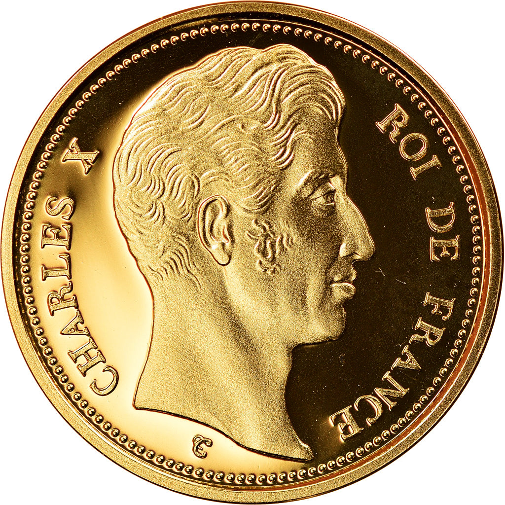 France, Médaille, Reproduction, 100 Francs Essai, Charles X, FDC, Or