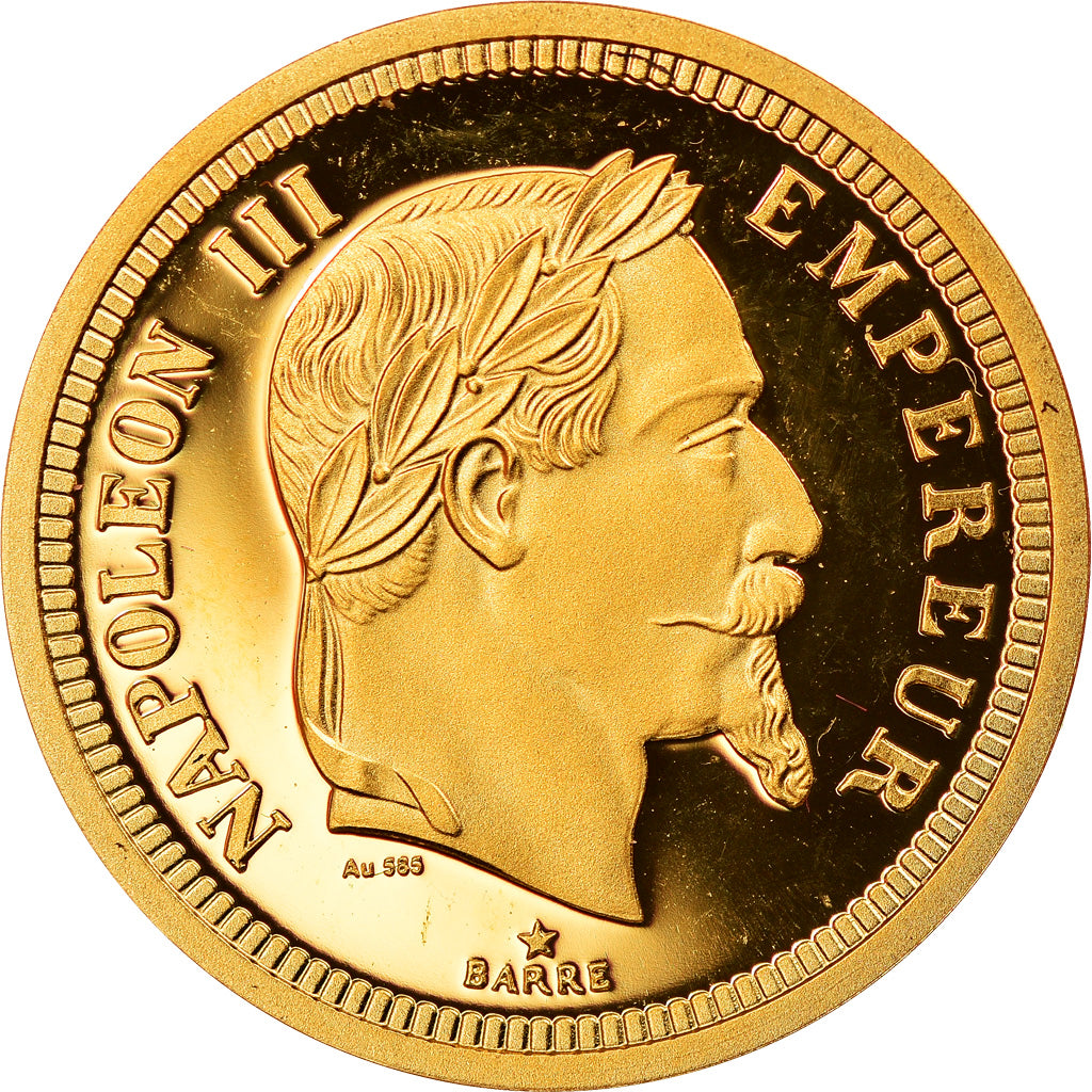 Frankrijk, Medaille, Reproduction de la 100 Francs Or Napoléon III 1861, FDC