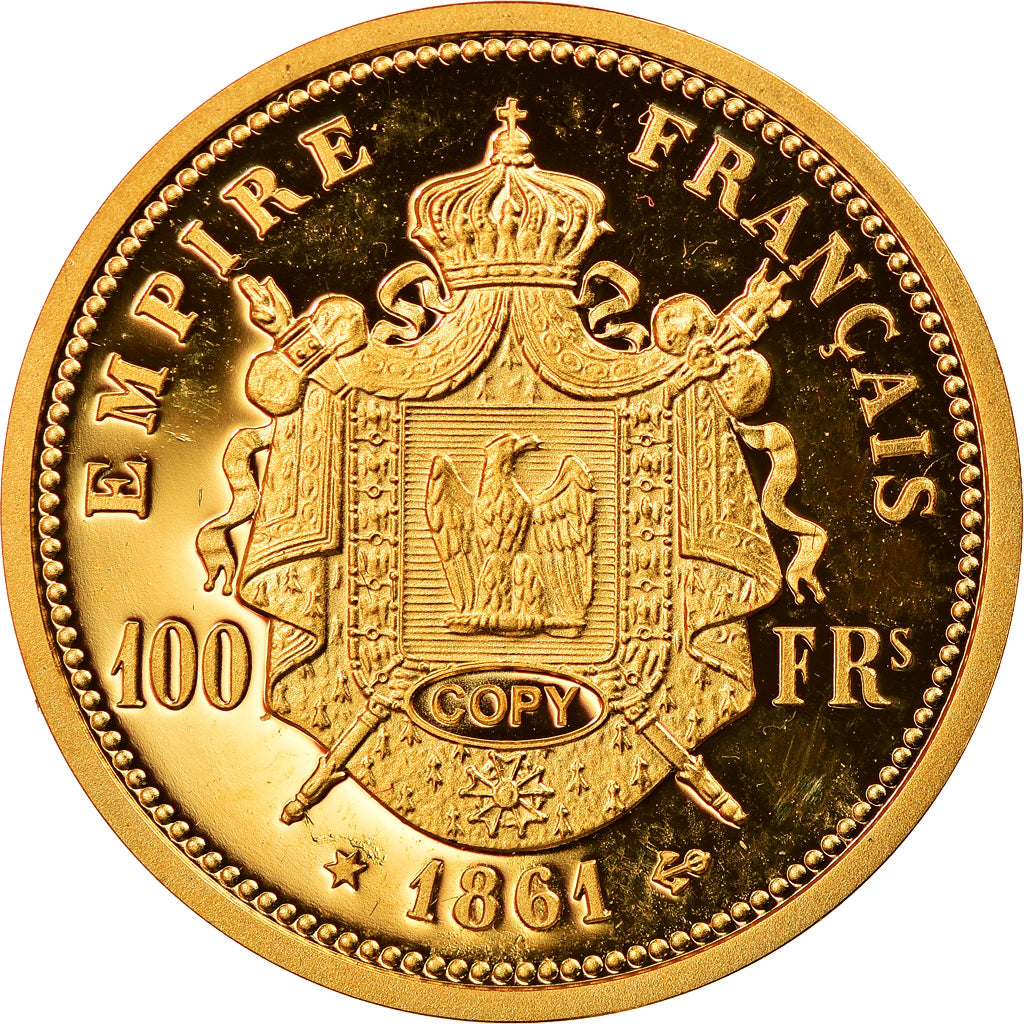 Frankrijk, Medaille, Reproduction de la 100 Francs Or Napoléon III 1861, FDC