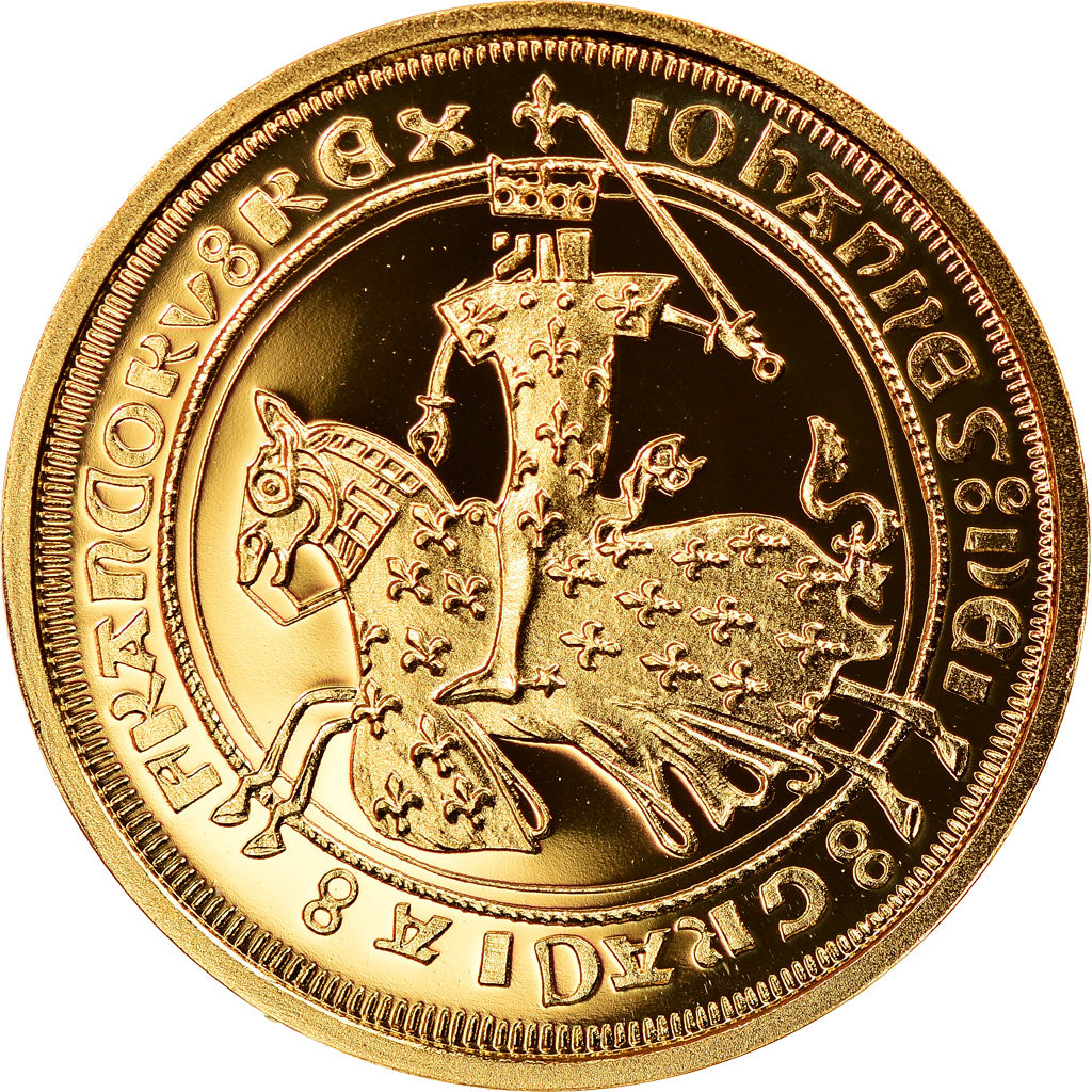France, Médaille, Reproduction du Franc à Cheval, Jean II le Bon, FDC, Or