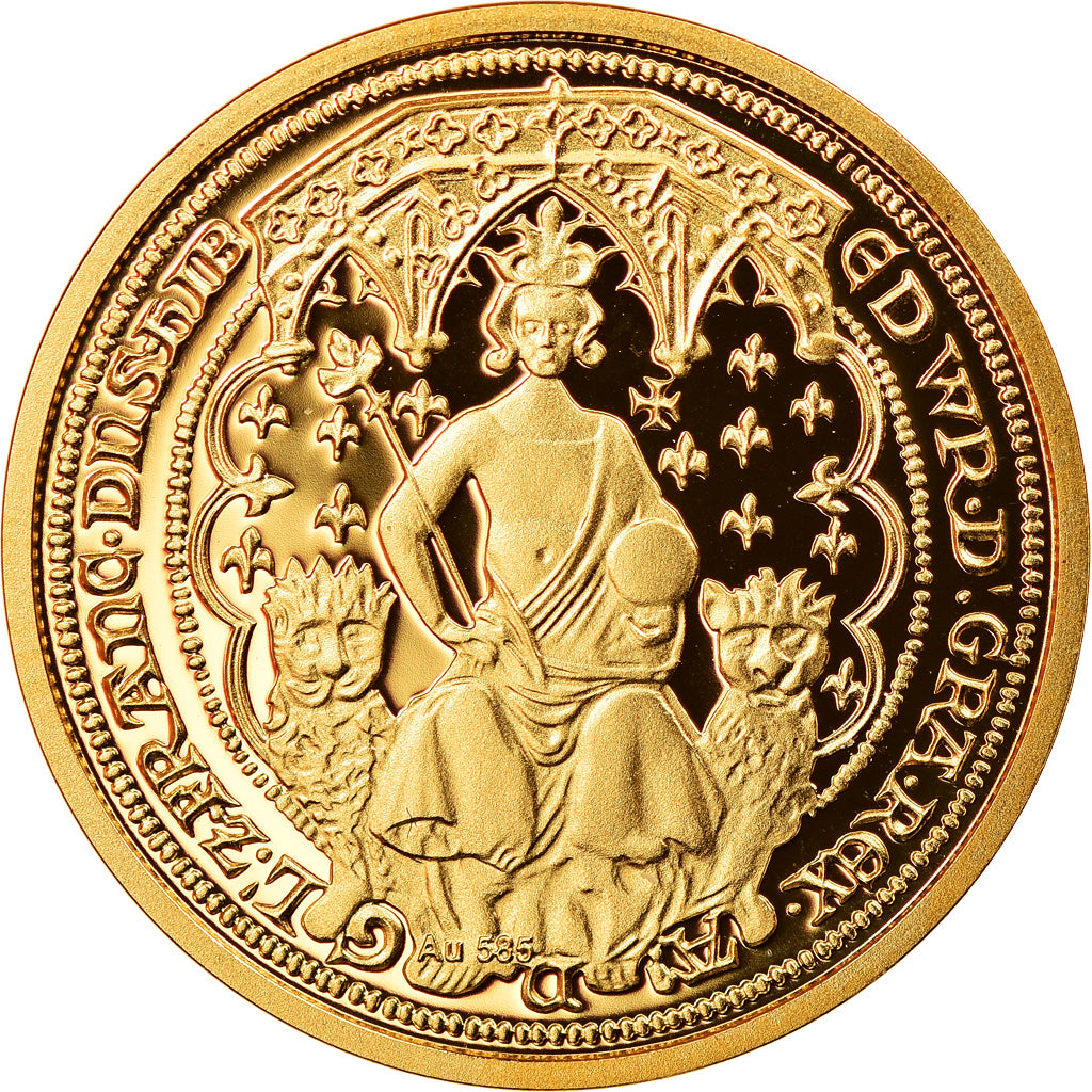 France, Médaille, Reproduction Edward Gold Coin, FDC, Or