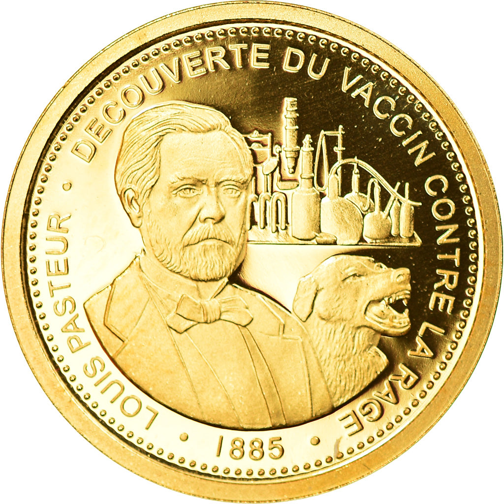 Francja, Medal, Louis Pasteur, Nauka i technologia, MS(65-70), Złoto