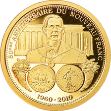 Frankrijk, Medaille, Charles de Gaulle, 50eme anniversaire du Nouveau Franc