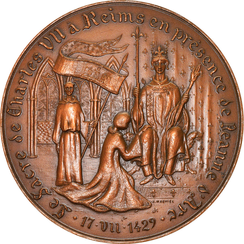 France, Médaille, Sacre de Charles VII à Reims, Jeanne d'Arc, History, 1979