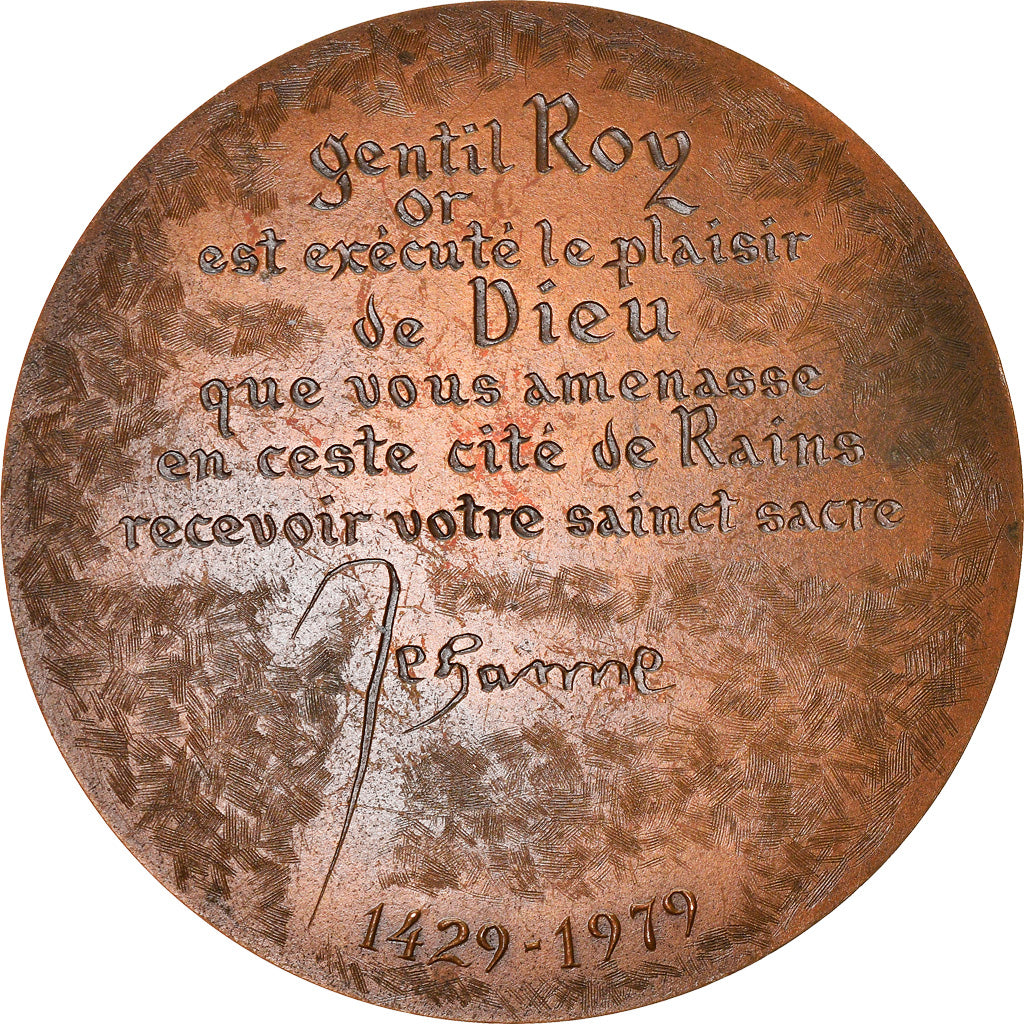 France, Médaille, Sacre de Charles VII à Reims, Jeanne d'Arc, History, 1979