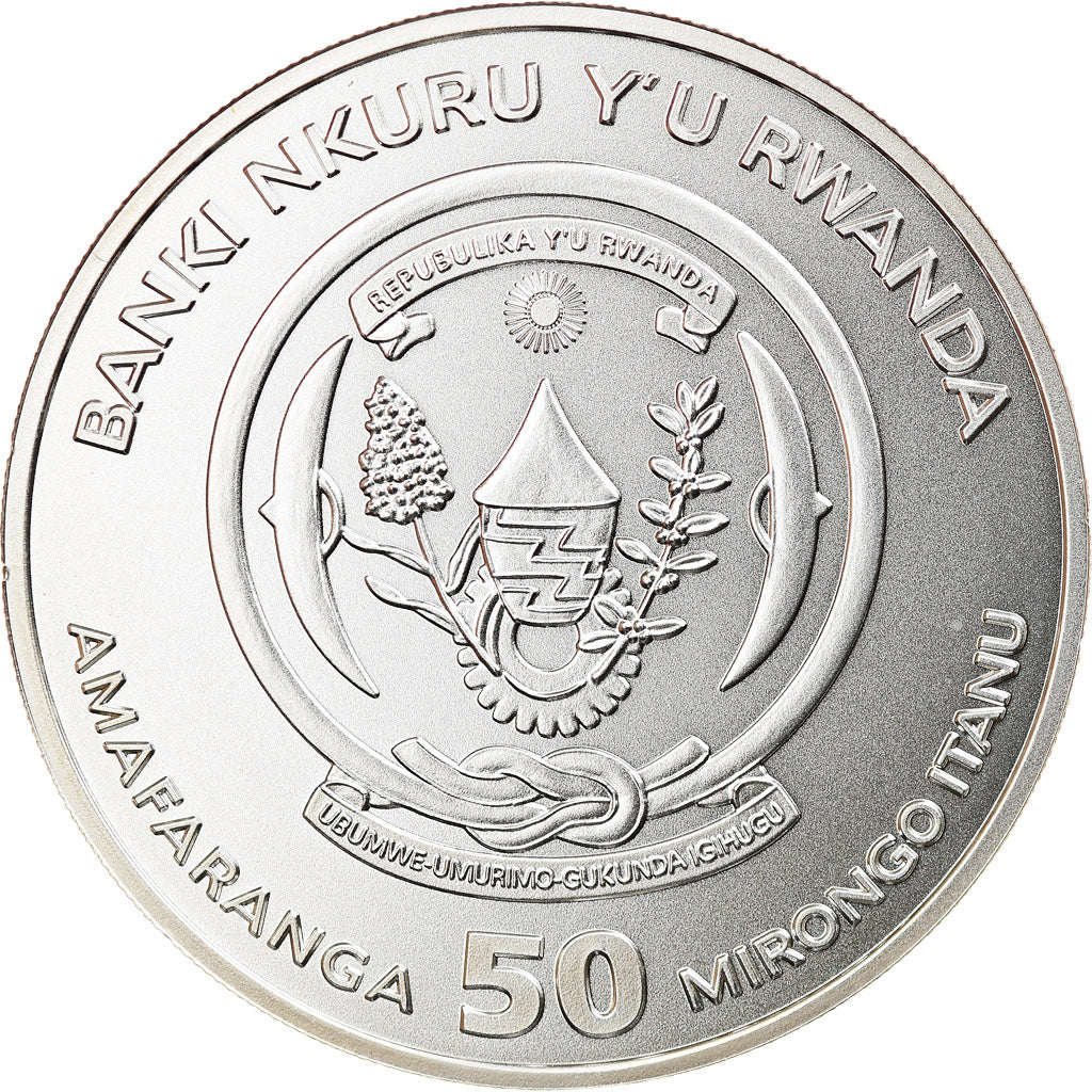 Monnaie, Rwanda, 50 Francs, 1 Oz, 2010, FDC, Argent, KM:639