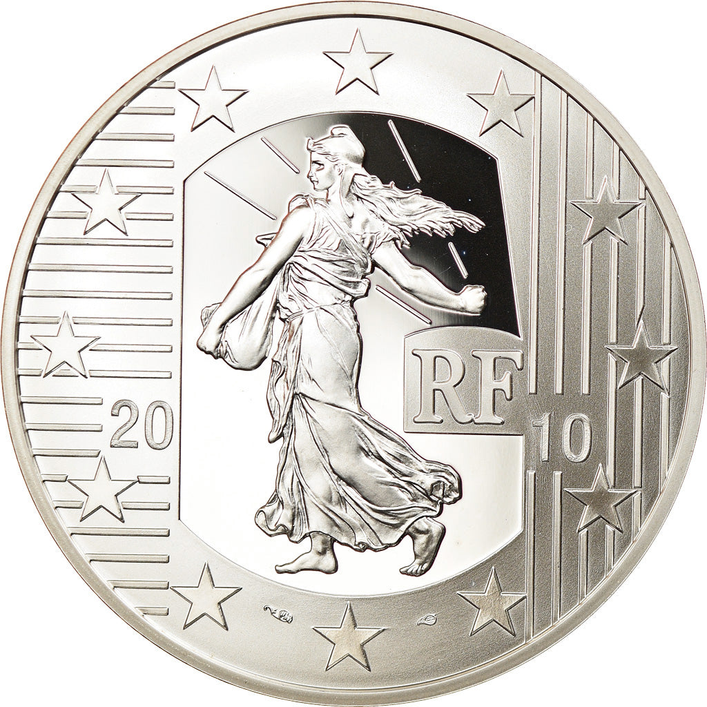 Francia, Monnaie de Paris, 10 Euro, 50eme anniversaire du Nouveau Franc, 2010