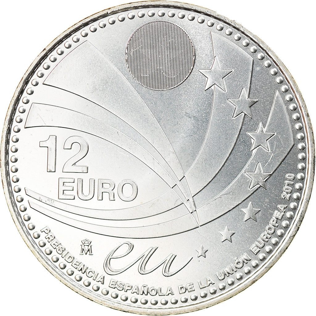 España, 12 Euro, 2010, Madrid, FDC, Plata, KM:1172