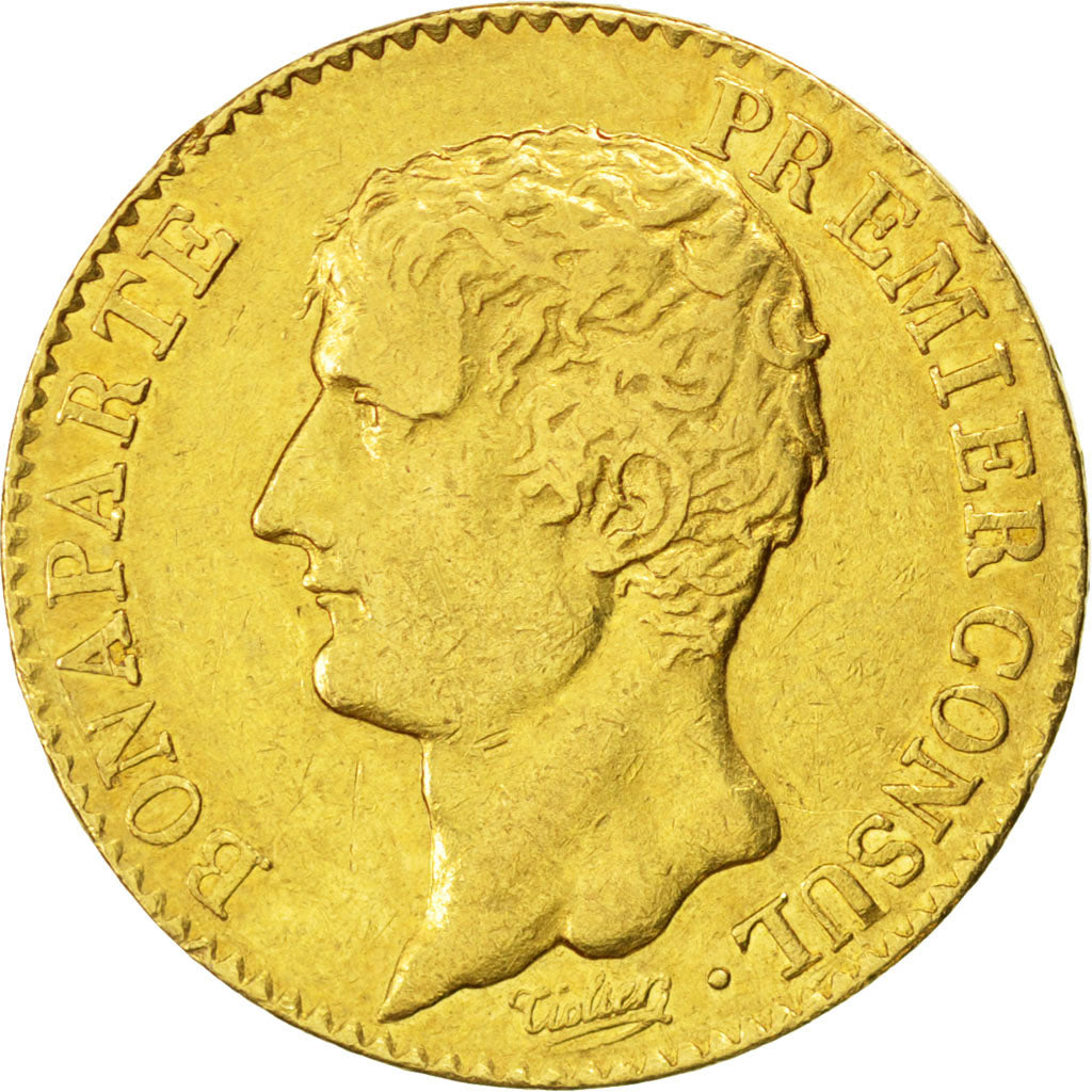 Consulat, Bonaparte Premier Consul, 20 Francs Or An XI A, KM 651