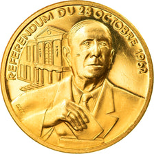 France, Médaille, Charles De Gaulle, Référendum du 28 octobre 1962, FDC, Or