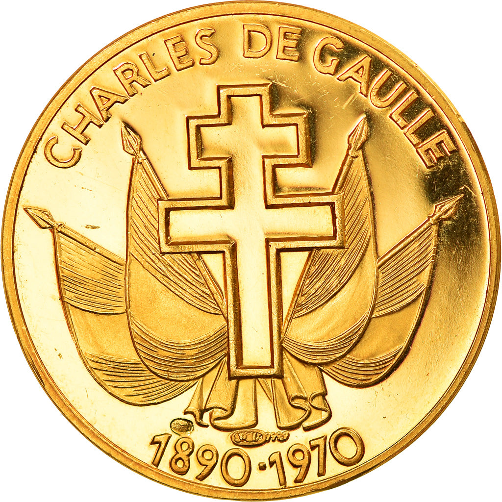Francja, Medal, Charles De Gaulle, Le terme, 9 novembre 1970, MS(65-70), Złoto