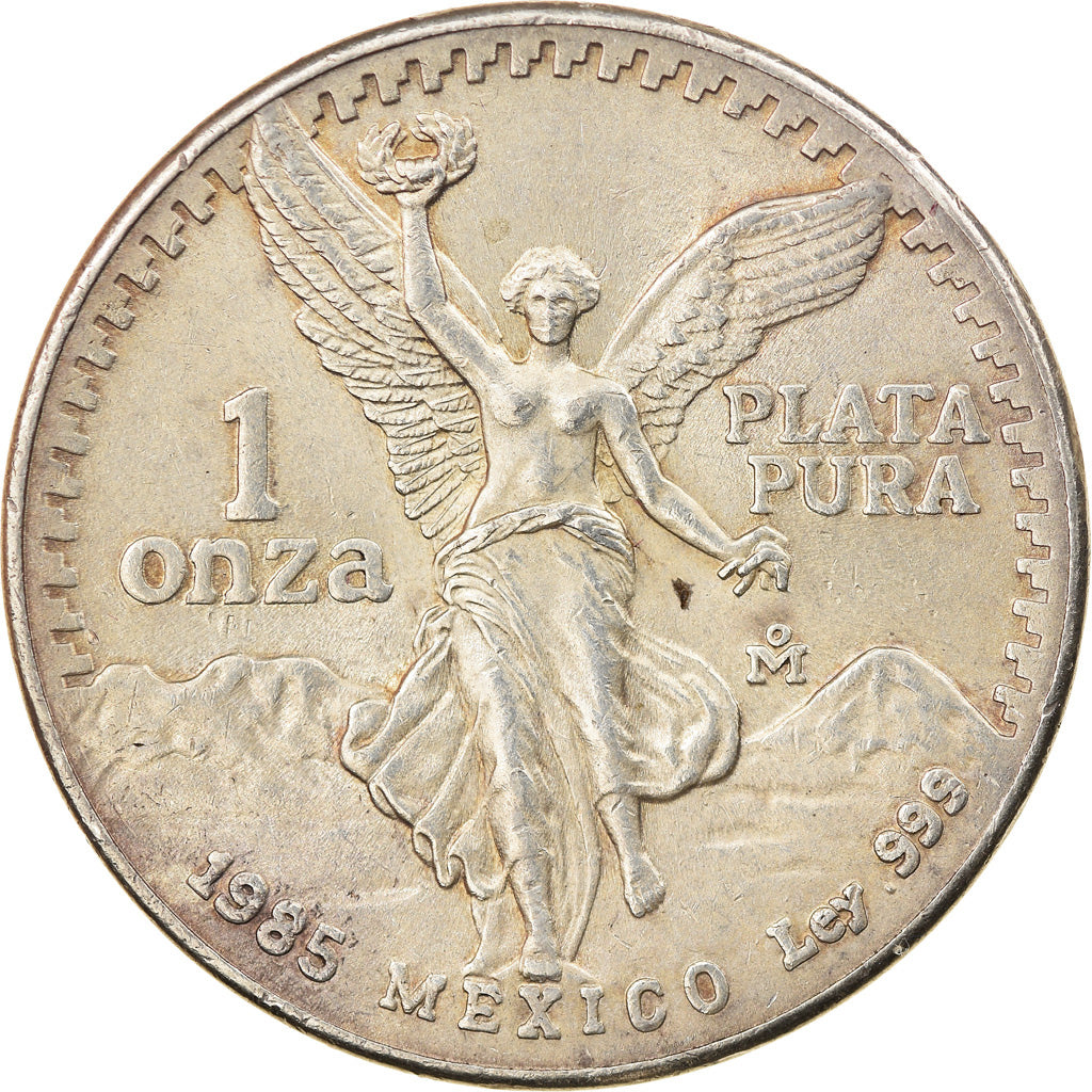 Munten, Mexico, Onza, Troy Ounce of Silver, 1985, Mexico City, ZF+, Zilver