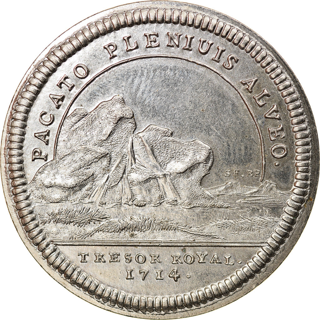Francia, Jeton, Louis XIV, Trésor Royal, 1714, Restrike, SC, Base Metal