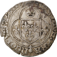 Moneta, Francja, Charles VIII, Blanc à la couronne, Rennes, EF(40-45), Bilon