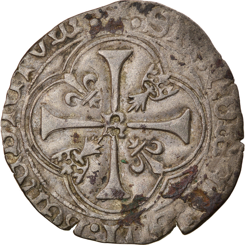 Münze, Frankreich, Charles VIII, Blanc à la couronne, Rennes, SS, Billon