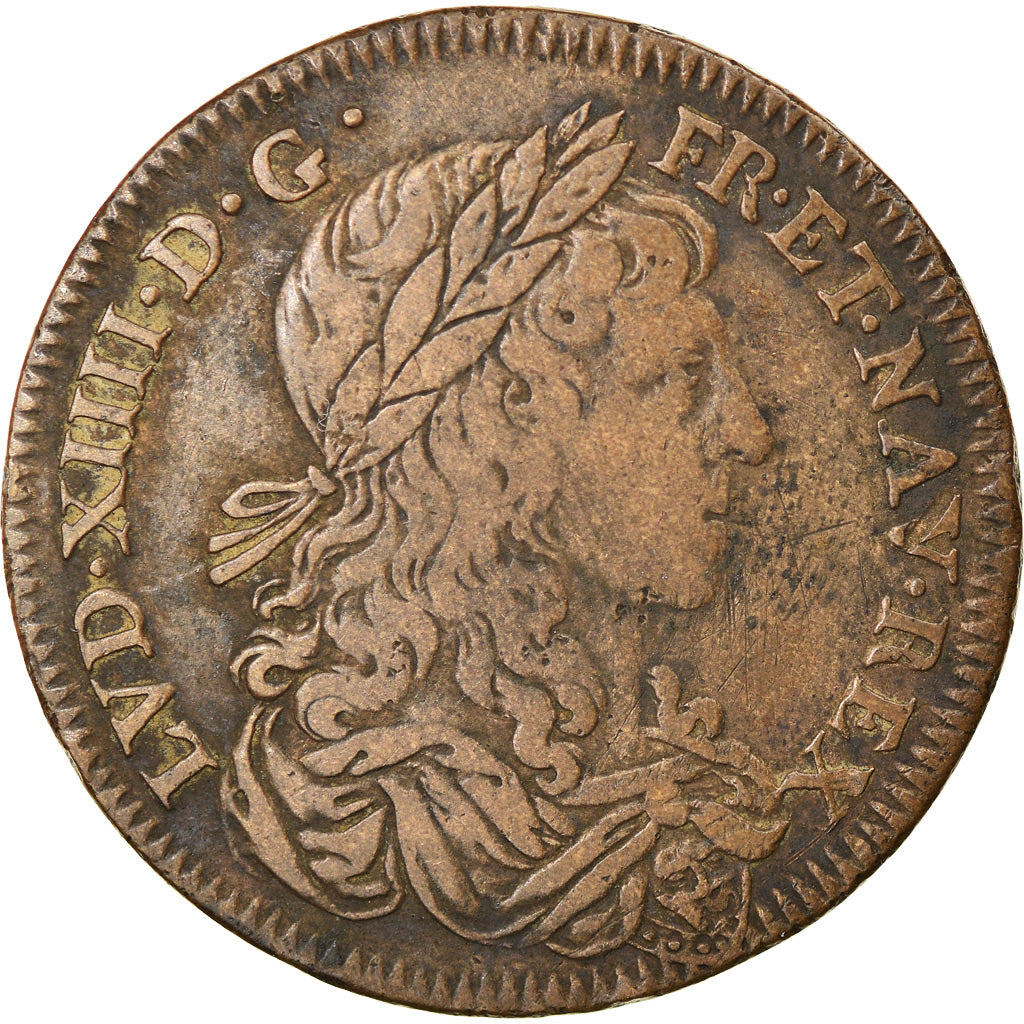Francja, Token, Louis XIV Le Grand, Historia, EF(40-45), Miedź, Feuardent:12542