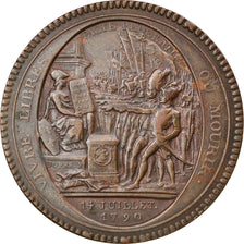 Coin, France, Monneron, 5 sols au serment, 1792, Paris, EF(40-45), Bronze