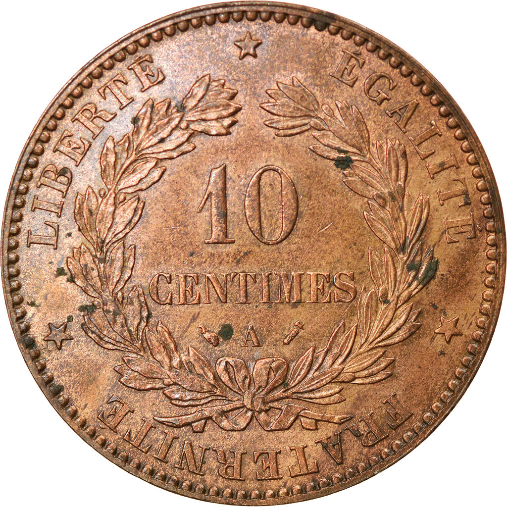 Munten, Frankrijk, Cérès, 10 Centimes, 1894, Paris, ZF+, Bronze, KM:815.1
