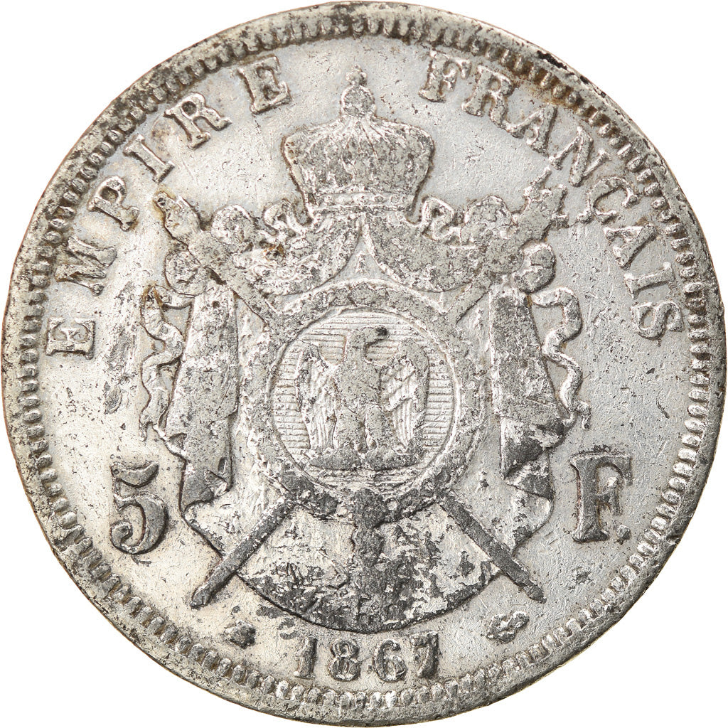 Munten, Frankrijk, Napoleon III, Napoléon III, 5 Francs, 1867, Paris