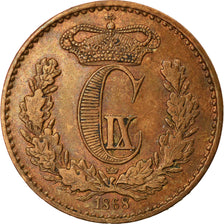 Coin, Denmark, Christian IX, 1/2 Skilling Rigsmont, 1868, AU(55-58), Bronze