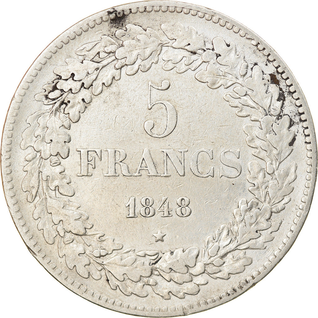 Monnaie, Belgique, Leopold I, 5 Francs, 5 Frank, 1848, TTB, Argent, KM:3.2
