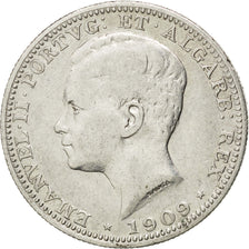 PORTUGAL, 200 Reis, 1909, Paris, KM #549, EF(40-45), Silver, 4.93