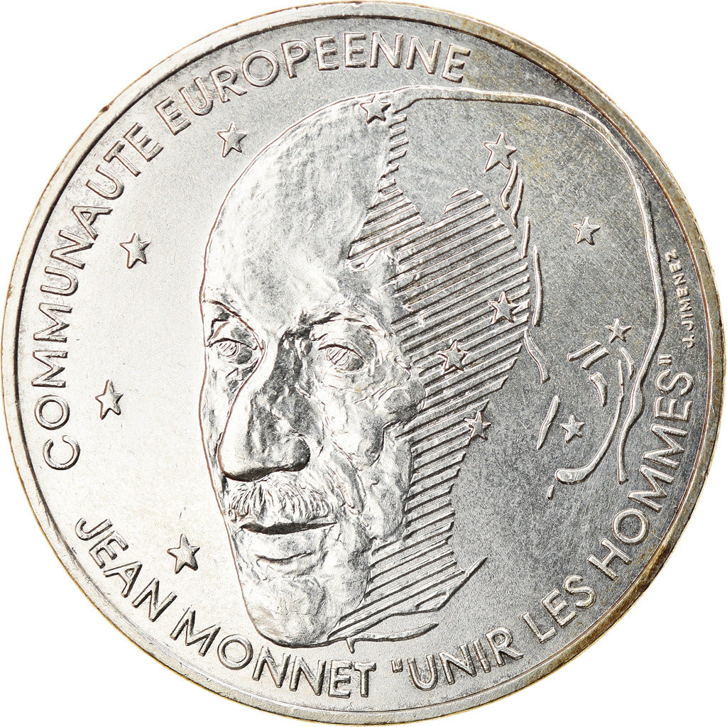 Coin, France, Jean Monnet, 100 Francs, 1992, AU(55-58), Silver, KM:1120
