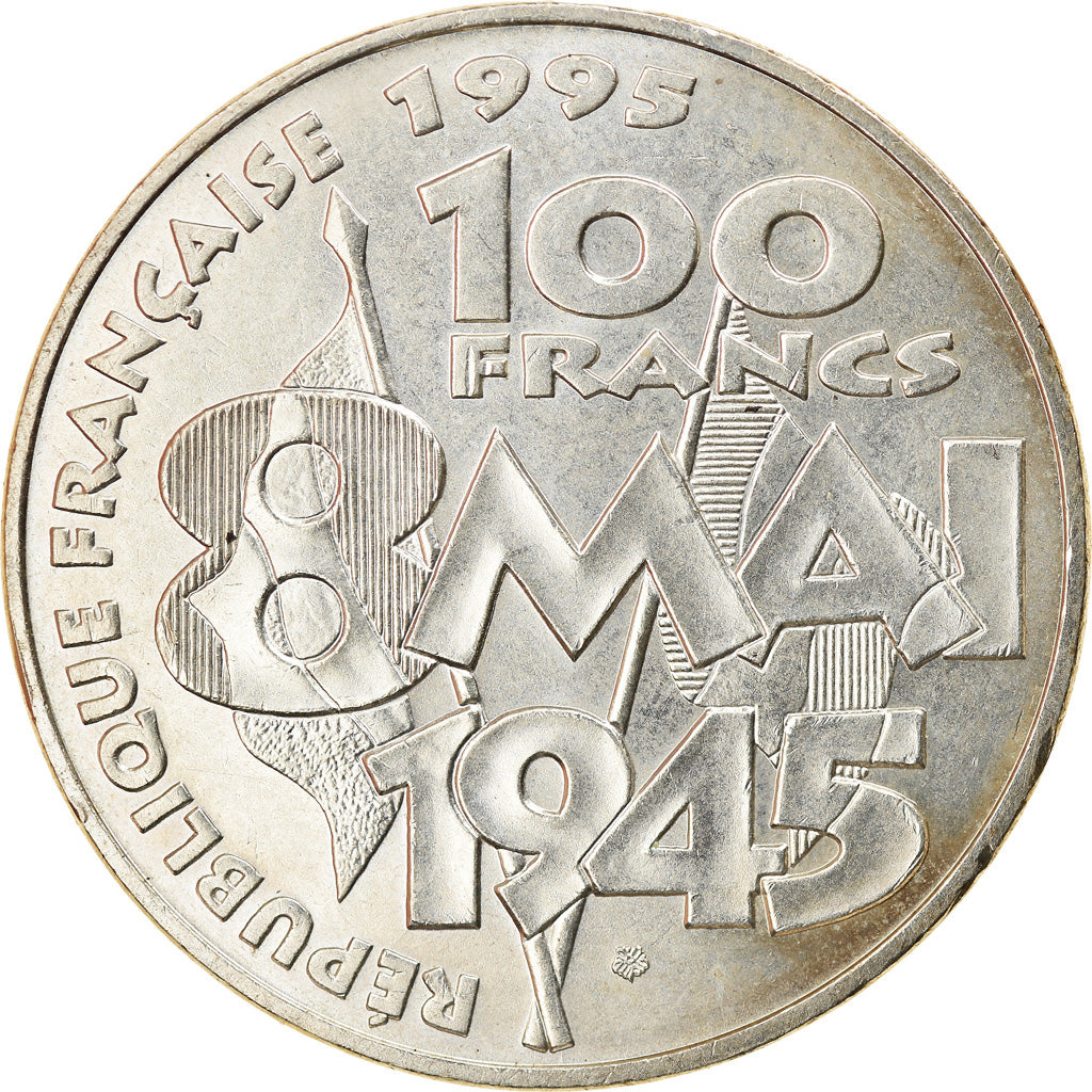 Moneta, Francja, 8 mai 1945, 100 Francs, 1995, Paris, AU(50-53), Srebro
