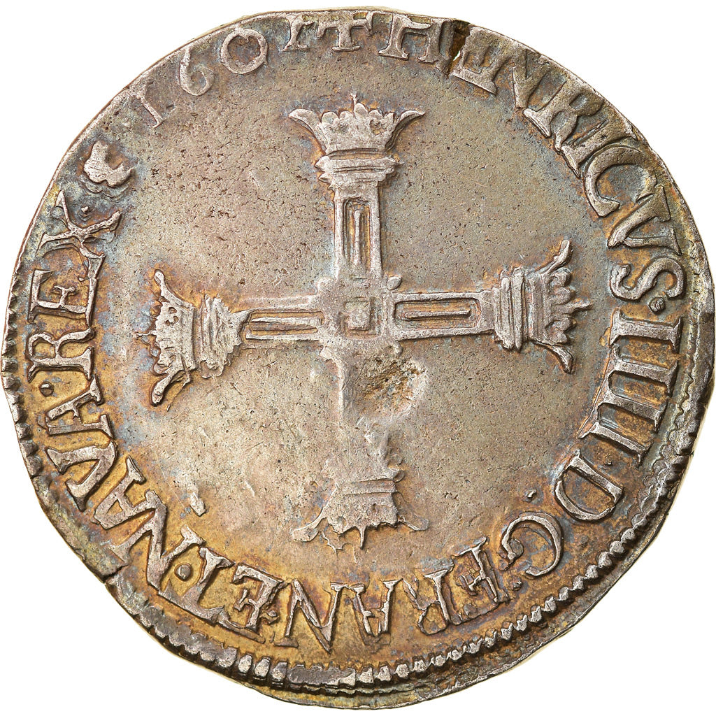 Moneta, Francja, Henri IV, 1/4 d'écu à la croix bâtonnée et couronnée de