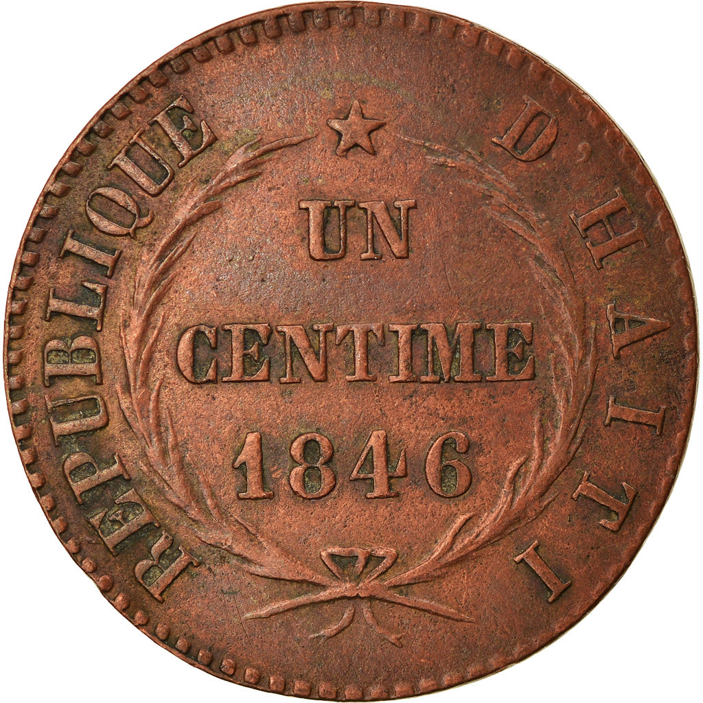 Munten, Haïti, Centime, 1846, ZF, Koper, KM:24