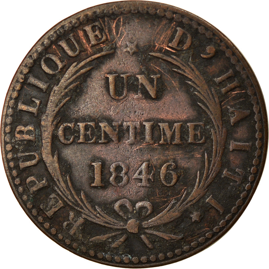 Moneta, Haiti, Centime, 1846, VF(30-35), Miedź, KM:24