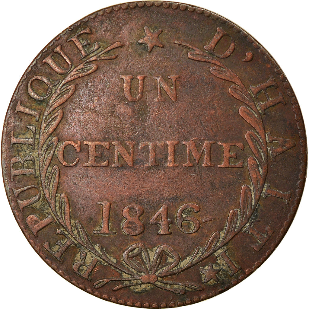 Moneta, Haiti, Centime, 1846, VF(30-35), Miedź, KM:24